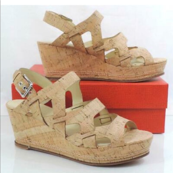 NIB Donald J Pliner Fran Cork Wedges - Picture 6 of 7
